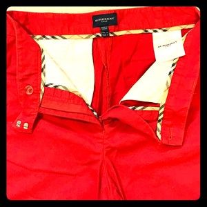 Burberry cotton golf pant in red size US 2 UK 6